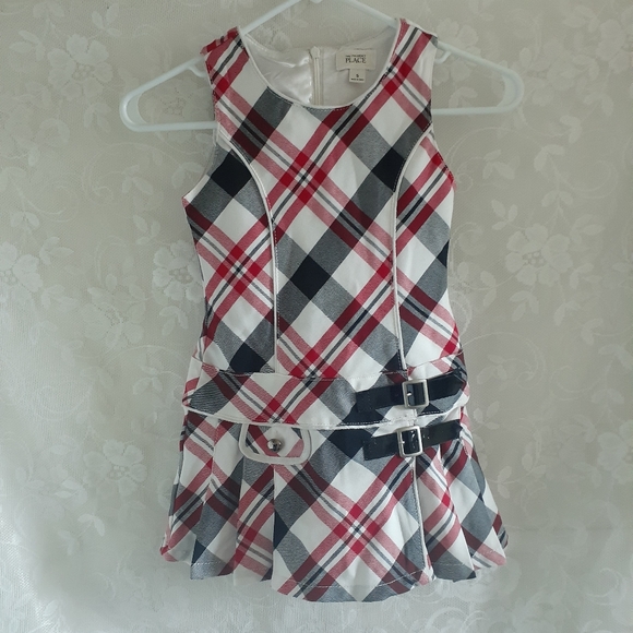 The childrens place plaid dress 5 back zip